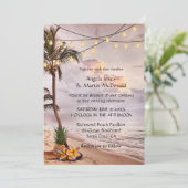 Uitnodiging tot Tropische stralen straten huwelijk (Staand voorkant)