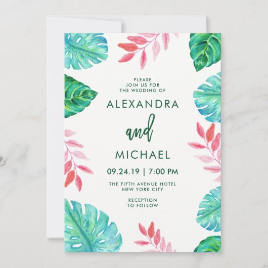 Uitnodiging tot Tropische Waterverf (Voorkant)