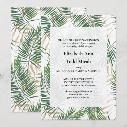 Uitnodiging tot Tropische Waterverf (Voorkant / Achterkant)