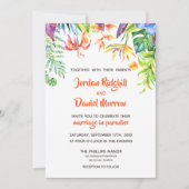 Uitnodiging tot Tropische Waterverf bestemming bru (Voorkant)