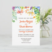 Uitnodiging tot Tropische Waterverf bestemming bru (Staand voorkant)