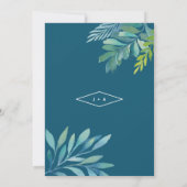 Uitnodiging tot Tropische Waterverf Foliage Wedden (Achterkant)