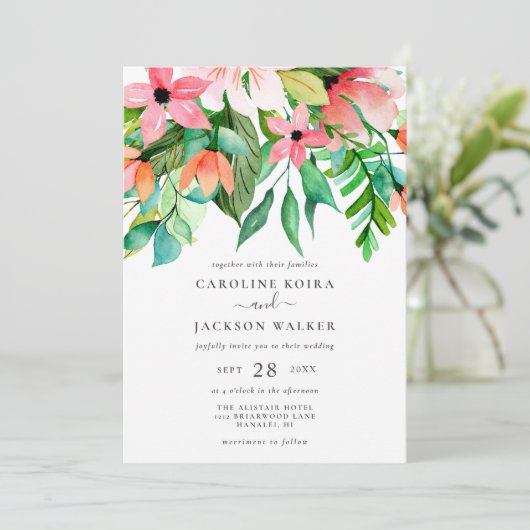 Uitnodiging tot tropische weddenschappen (Staand voorkant)