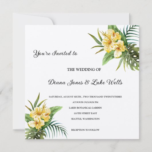 Uitnodiging tot tropische weddenschappen (Voorkant)