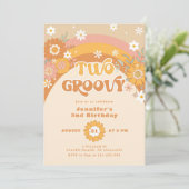 Uitnodiging tot twee groovy retro (Staand voorkant)