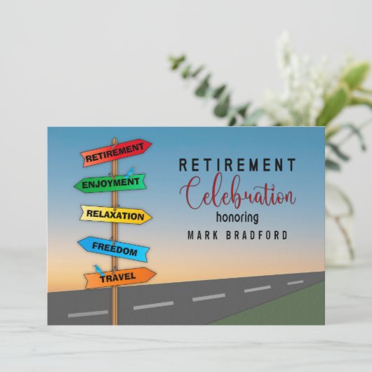 Uitnodiging tot uitbetaling Uitnodiging Road Signa (Staand voorkant)