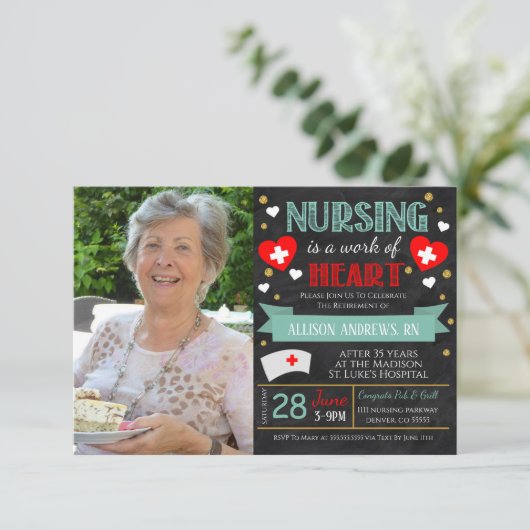 Uitnodiging tot uitbetaling van zuster Retirement (Staand voorkant)