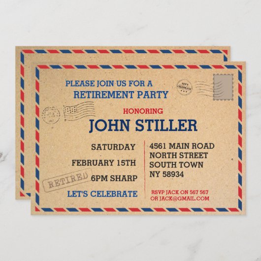 Uitnodiging tot uitnodigen Briefkaart Post Post (Voorkant / Achterkant)