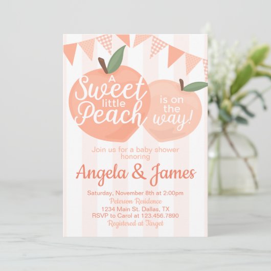 Uitnodiging tot uitnodiging voor kleine Baby showe (Staand voorkant)