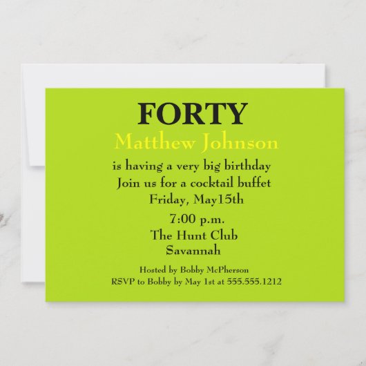 Uitnodiging tot uitnodiging voor verrassingsveerti (Voorkant)