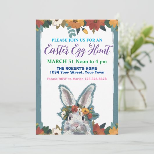 Uitnodiging tot uitnoeping Easter Egg Hunt (Staand voorkant)