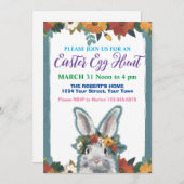 Uitnodiging tot uitnoeping Easter Egg Hunt (Voorkant / Achterkant)