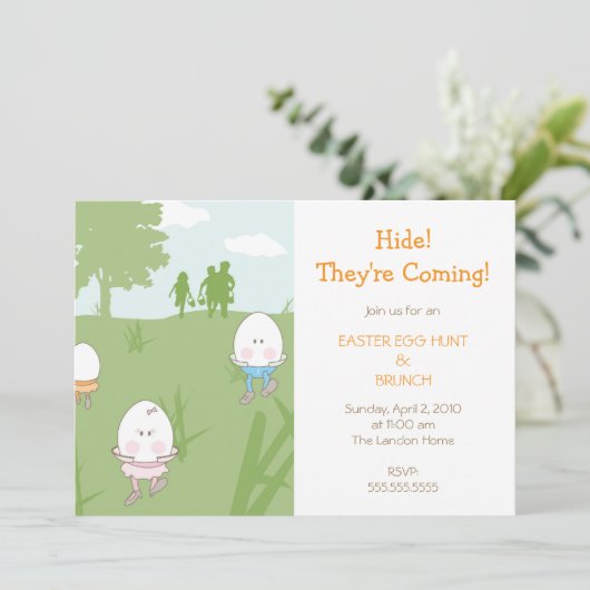 Uitnodiging tot uitnoeping Easter Egg Hunt (Staand voorkant)