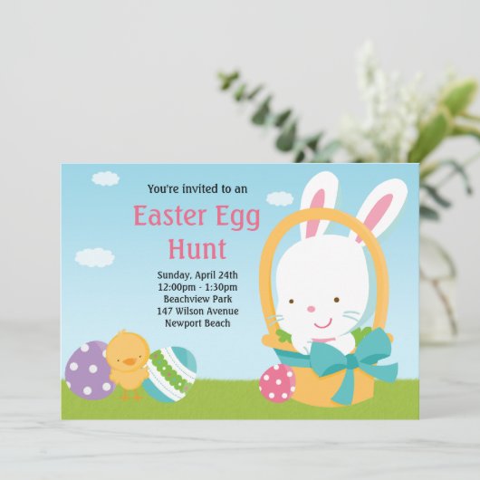 Uitnodiging tot uitnoeping Easter Egg Hunt (Staand voorkant)