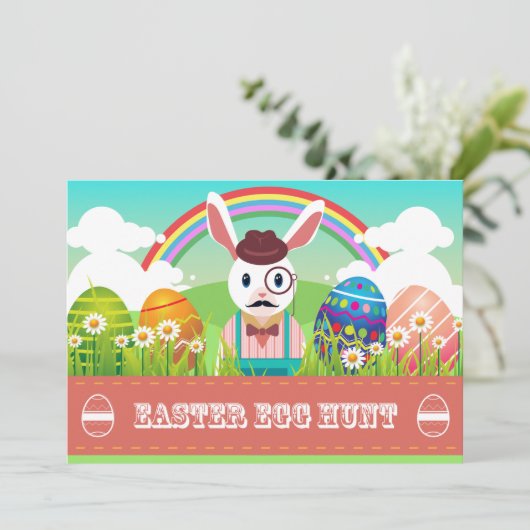 Uitnodiging tot uitnoeping Easter Egg Hunt (Staand voorkant)