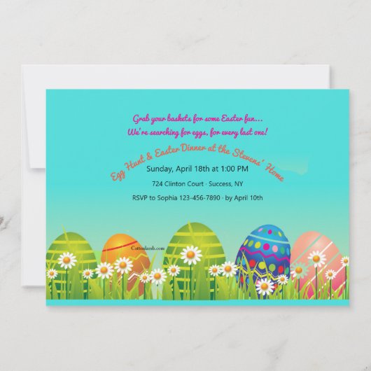 Uitnodiging tot uitnoeping Easter Egg Hunt (Achterkant)