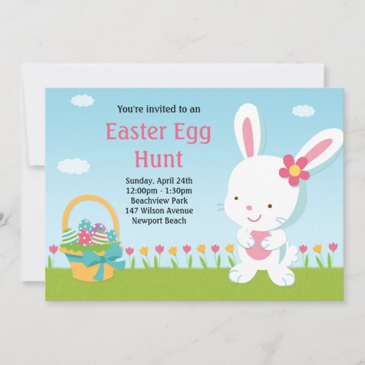 Uitnodiging tot uitnoeping Easter Egg Hunt (Voorkant)