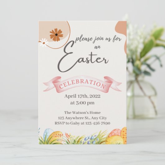 Uitnodiging tot uitnoeping Easter Egg Hunt (Staand voorkant)