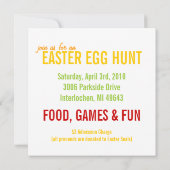 Uitnodiging tot uitnoeping Easter Egg Hunt (Achterkant)