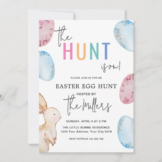 Uitnodiging tot uitnoeping Easter Egg Hunt (Voorkant)