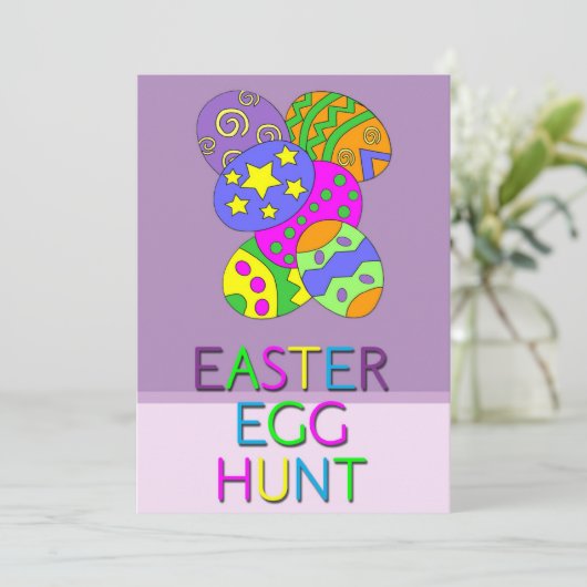 Uitnodiging tot uitnoeping Easter Egg Hunt (Staand voorkant)