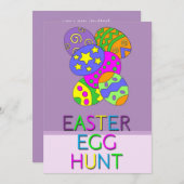 Uitnodiging tot uitnoeping Easter Egg Hunt (Voorkant / Achterkant)