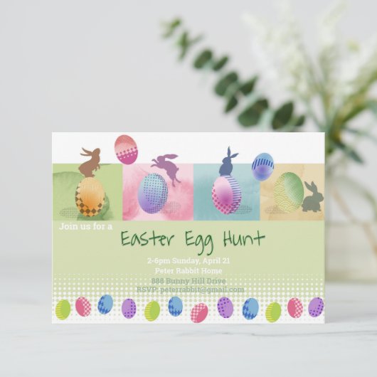 Uitnodiging tot uitnoeping Easter Egg Hunt (Staand voorkant)