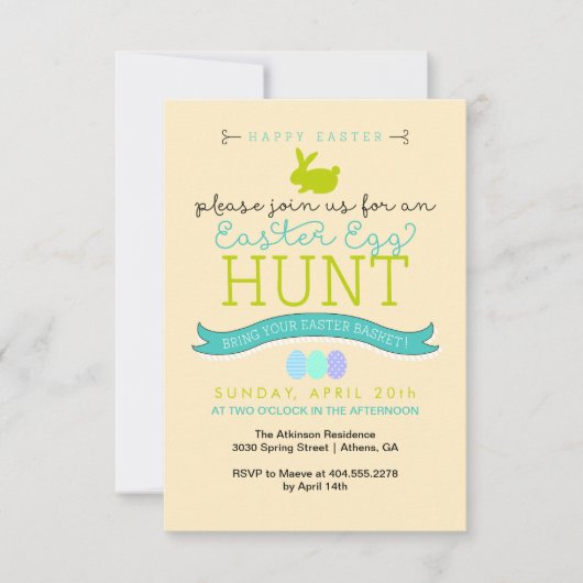 Uitnodiging tot uitnoeping Easter Egg Hunt (Voorkant)