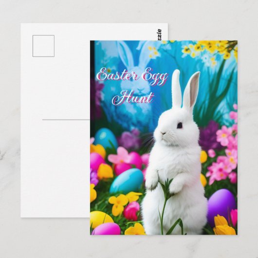 Uitnodiging tot uitnoeping Easter Egg Hunt (Voorkant / Achterkant)