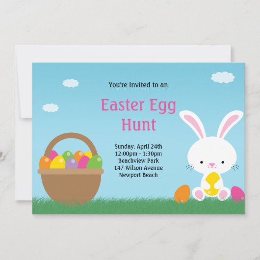 Uitnodiging tot uitnoeping Easter Egg Hunt (Voorkant)