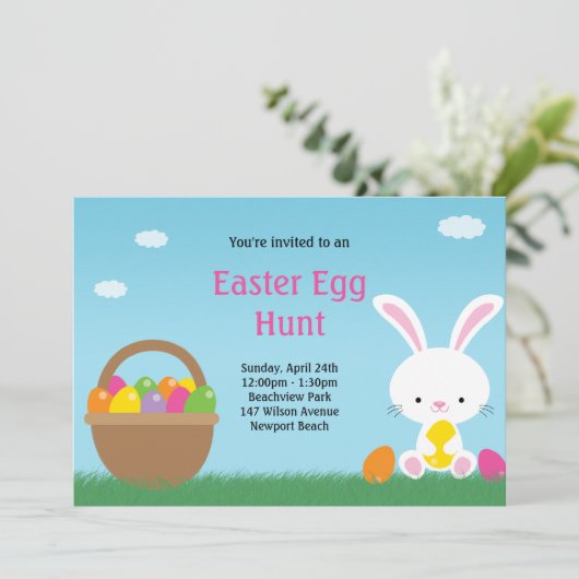 Uitnodiging tot uitnoeping Easter Egg Hunt (Staand voorkant)