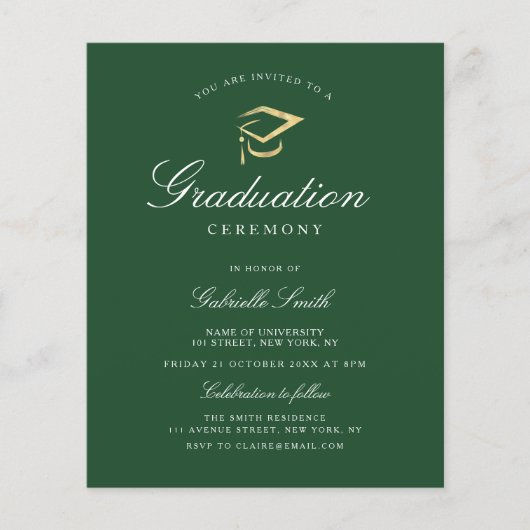Uitnodiging tot uitreiking groene afstuderen (Voorkant)