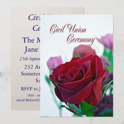 Uitnodiging tot uitreiking van de civiele unie (Voorkant / Achterkant)