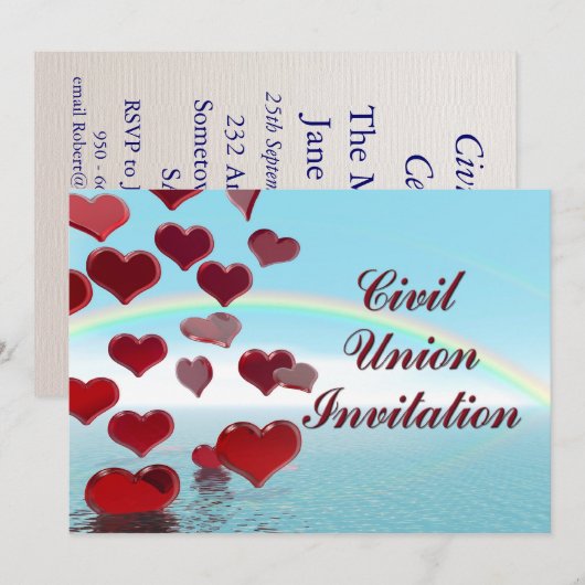 Uitnodiging tot uitreiking van de civiele unie (Voorkant / Achterkant)