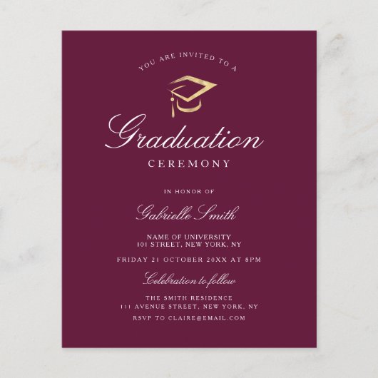 Uitnodiging tot uitreiking van de paarse afstudere (Voorkant)