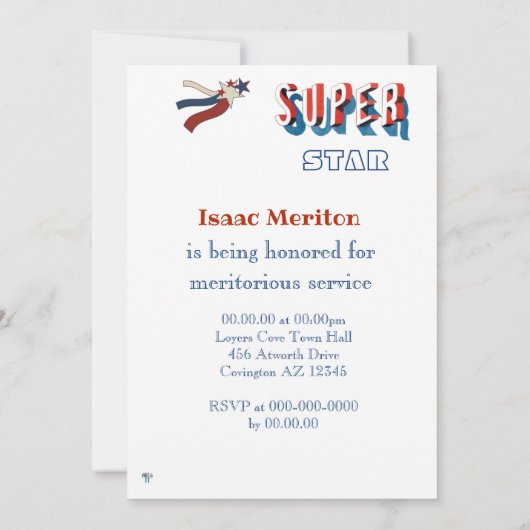 Uitnodiging tot uitreiking van Patriotic Super Sta (Achterkant)