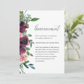 Uitnodiging tot uitstel van trouwen met bloemen (Staand voorkant)