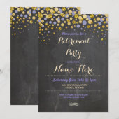 Uitnodiging tot uittreding Paars Gold Chalk in rus (Voorkant / Achterkant)