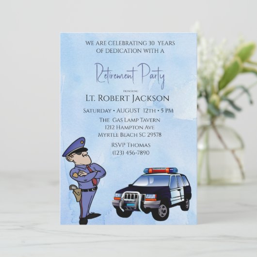 Uitnodiging tot uittreding politieambtenaar (Staand voorkant)