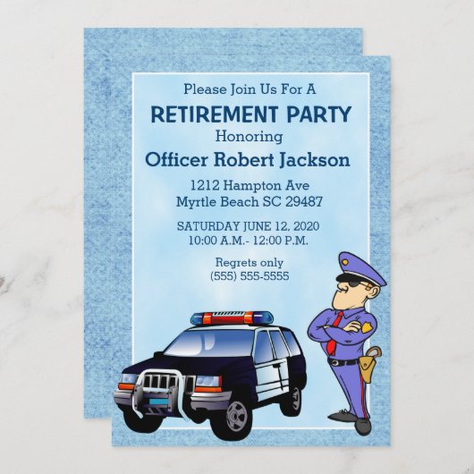 Uitnodiging tot uittreding politieambtenaar (Voorkant / Achterkant)