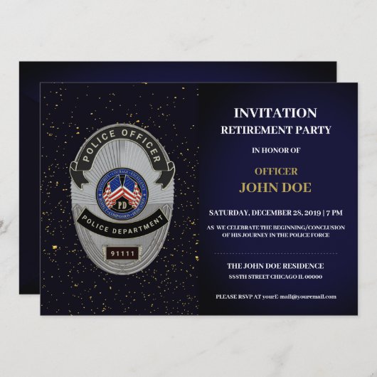 Uitnodiging tot uittreding politieambtenaar (Voorkant / Achterkant)