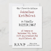 Uitnodiging tot uittreding uit de oude Antiek klas (Achterkant)