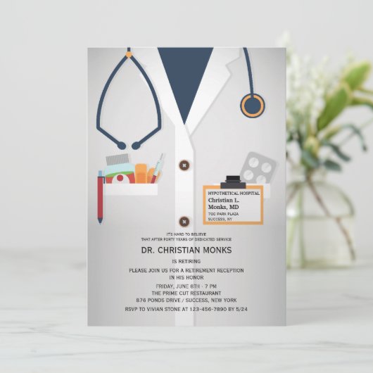 Uitnodiging tot uittreding uit het medisch persone (Staand voorkant)