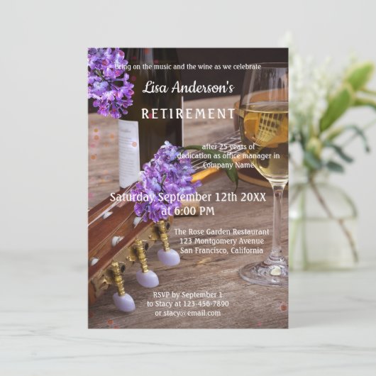 Uitnodiging tot uittreding uit muziekwijn en Lila  (Staand voorkant)