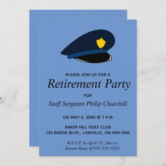 Uitnodiging tot uittreding uit Pet van uittredings (Voorkant / Achterkant)