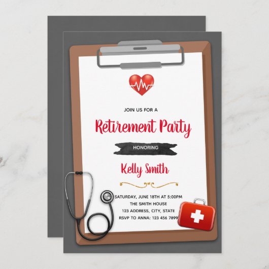 Uitnodiging tot uittreding uit verpleegkundige (Voorkant / Achterkant)