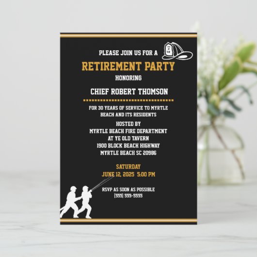 Uitnodiging tot uittreding uit vuurwerk/brandweerm (Staand voorkant)