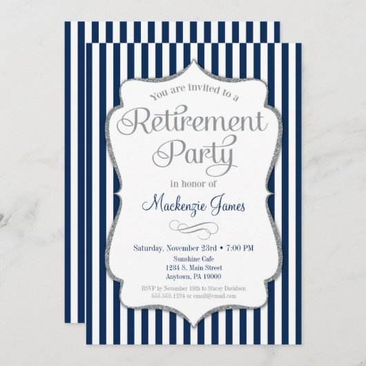 Uitnodiging tot uittreding van de marine Blue Silv (Voorkant / Achterkant)