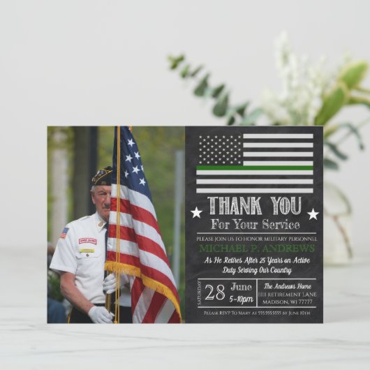 Uitnodiging tot uittreding van militair personeel (Staand voorkant)