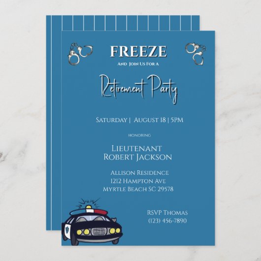 Uitnodiging tot uittreding van politieagenten (Voorkant / Achterkant)